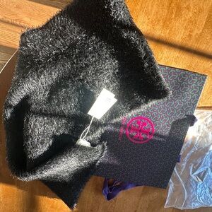 Tory Burch Black Textured Scarf